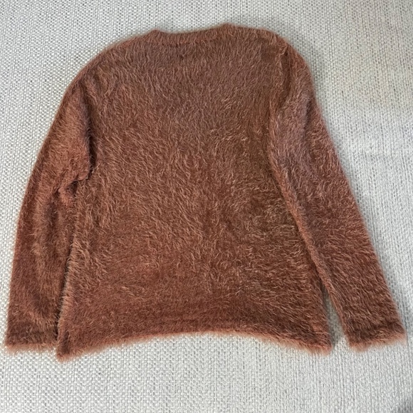 Evy’s Tree The Ruthie V Neck Faux Mohair Sweater Burnt Sienna Ladies Medium - Picture 7 of 7